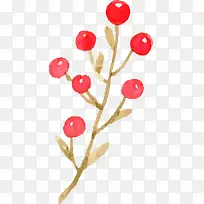 圣诞节卡通植物水果装饰图案