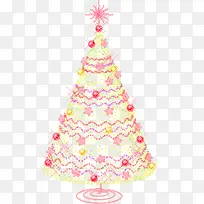 粉色卡通创意圣诞树