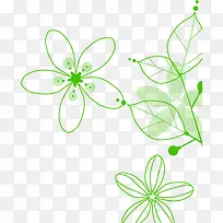 创意合成手绘绿色的植物造型