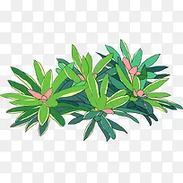 创意手绘卡通绿色植物花卉
