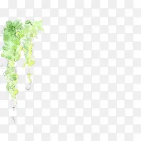 创意水彩绿色的植物花园