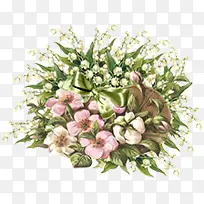 手绘欧式粉色花朵