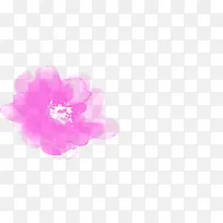 粉色水墨手绘花朵