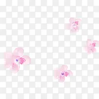 手绘粉色温暖花朵