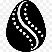 复活节彩蛋的曲线装饰点包围的图标