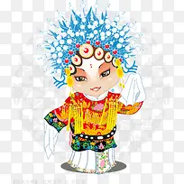 京剧人物卡通版矢量
