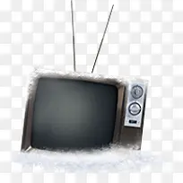 雪地里的电视机