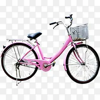 春天粉色自行车单车
