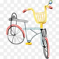 手绘漫画自行车创意