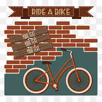 矢量自行车和砖头