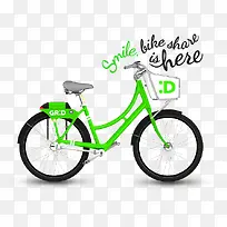 嫩绿色共享单车