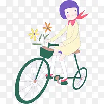 单车少女卡通版