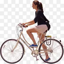 骑自行车的短裙女孩