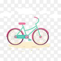 矢量粉色自行车