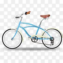 蓝色自行车踏青单车