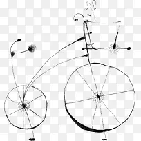 手绘黑色自行车单车设计