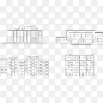 矢量线条手绘建筑