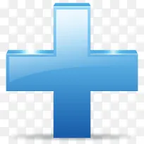 蓝色十字架图标