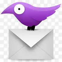 蓝色小鸟邮件PNG图标