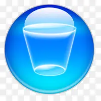 杯子蓝色图标设计