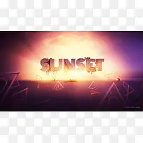 动感纹状的sunset背景素材