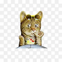 卡通手绘创意猫咪