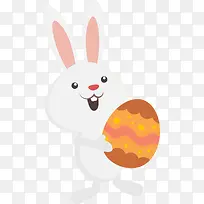拿着彩蛋的复活节兔子
