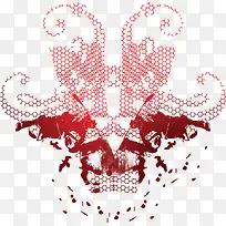 红色手绘花纹设计