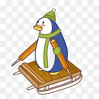 滑雪橇的企鹅