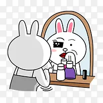 化妆的卡通兔子
