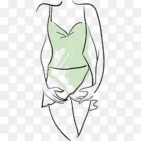 矢量手绘芭蕾少女