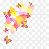 水彩渲染蝴蝶装饰矢量图