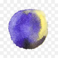水彩紫黄色圆形