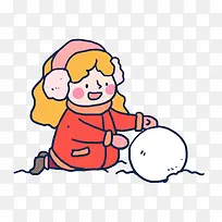 玩雪小朋友