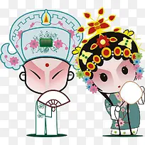 卡通手绘京剧人物