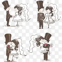 可爱手绘新郎新娘