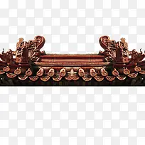 褐色中国风屋檐装饰图案