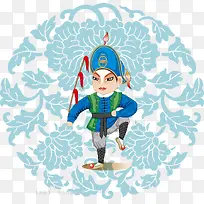 矢量京剧人物马童或兵卒
