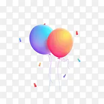 彩色渐变漂浮气球