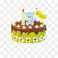 可爱小熊生日蛋糕