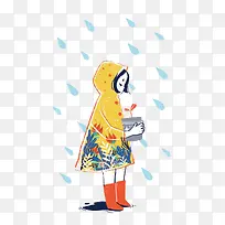 黄色雨衣少女