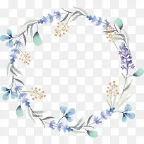 手绘水彩花环