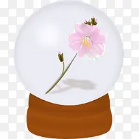 花朵水晶球