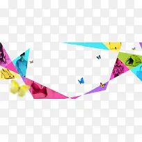 多彩三角形蝴蝶漂浮图案