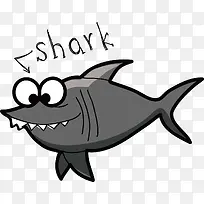 鲨鱼卡通手绘矢量图片素材
