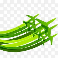 绿色飞机图案