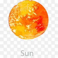 水彩绘行星矢量素材