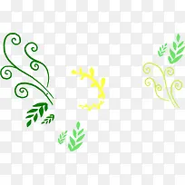 绿色花卉花纹装饰元素