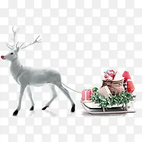 创意圣诞节元素雪橇麋鹿