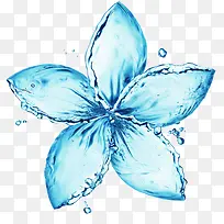 蓝色纯净水流鲜花
